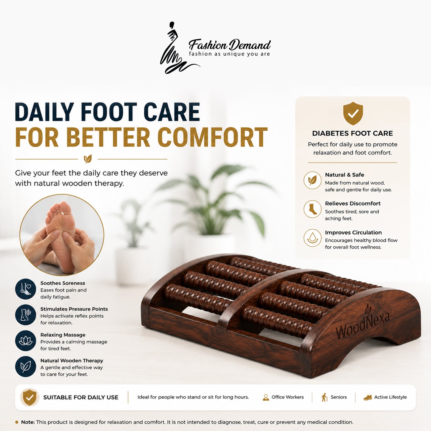Premium Sheesham Wood Foot Massager